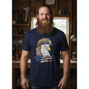 Men's Bella Canvas Custom‎ america eagle  Printed T Shirt Size Large